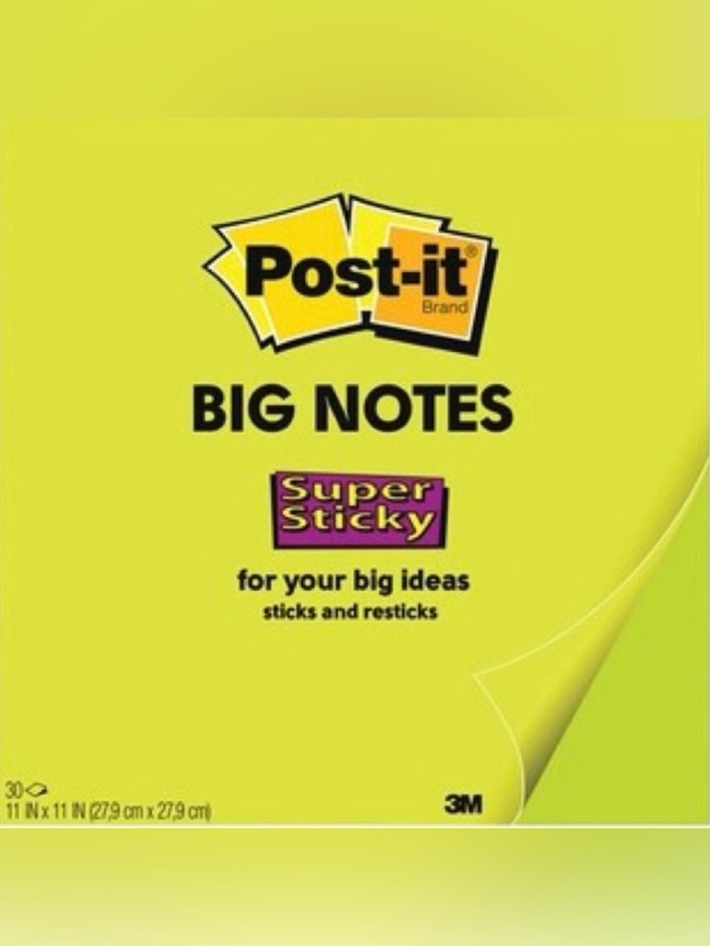 3M Post-it Super Sticky Big Note, Bright Green #2
